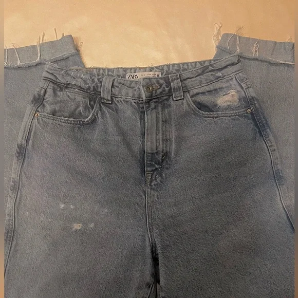 Zara Light Blue Straight-Leg Jeans - Picture 2 of 4